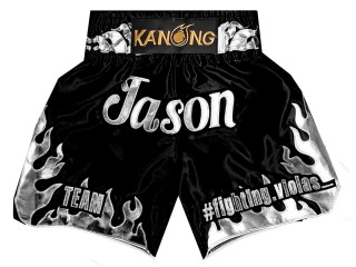 Personalisierte Boxershorts : KNBXCUST-2055-Schwarz-Silber