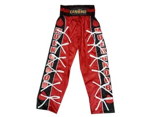 Personalisierte Kickboxhose lang : KNPANTS-005-Rot-Schwarz