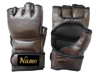 MMA handschuhe echtleder personalisiert : KNGCUST-MMA-Braun