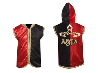 KANONG personalisierte Boxjacke mit Kapuze : KNHOD-121-Rot-Schwarz