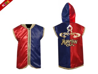Personalisierte Boxjacke mit Kapuze für Kinder und junge : KNHODKID-121-Rot-Marineblau