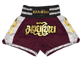 Kanong Thai boxen hosen : KNS-141-Kastanienbraun