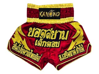 Kanong personalisierte Muay Thai boxhose : KNSCUST-1016 Rot