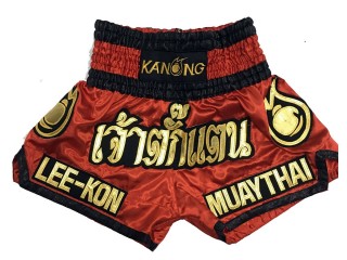 Kanong personalisierte Muay Thai boxhose : KNSCUST-1017 Rot