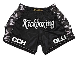 Kanong Personalisierte  Kickbox Shorts : KNSCUST-1025 Schwarz