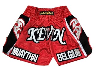 Kanong Muay Thai Shorts selber gestalten : KNSCUST-1031 Rot