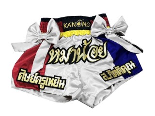 Kanong Personalisierte Kickboxhose : KNSCUST-1041 Weiß