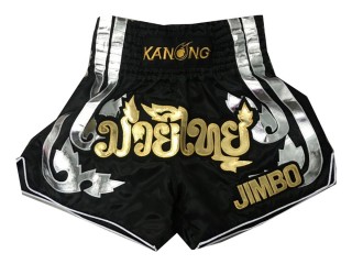 Kanong Personalisierte thai boxhose : KNSCUST-1062 Schwarz