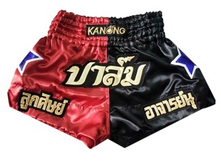 Kanong Personalisierte Kickbox Shorts : KNSCUST-1119 Schwarz-Rot