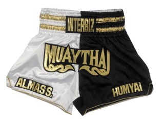 Kanong personalisierte Kickbox Shorts : KNSCUST-1160 Schwarz-Weiss