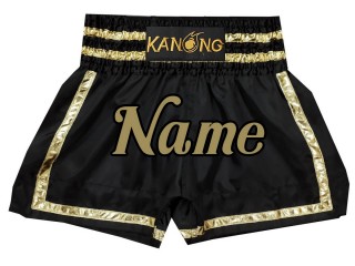 Kanong Kickboxhose mit eigenen namen : KNSCUST-1171 Schwarz