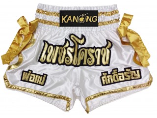 Kanong personalisierte Kickbox Shorts : KNSCUST-1219 Weiß
