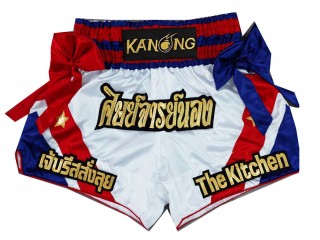 Kanong personalisierte Muay Thai boxhose : KNSCUST-1222 Weiß