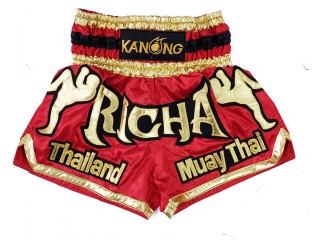 Kanong Kickbox Shorts mit eigenen namen : KNSCUST-1226 Rot