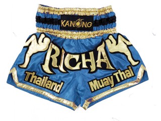 Kanong personalisierte Muay Thai Shorts : KNSCUST-1229  Himmelblau