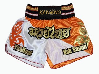 Kanong Muay Thai Shorts selber gestalten : KNSCUST-1237 Weiß
