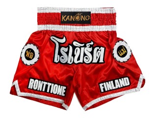 Kanong personalisierte Kickboxen Hosen : KNSCUST-1242-Rot