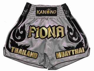 Kanong Personalisierte Kickboxing Hose : KNSCUST-1246-Grau