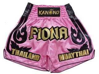 Kanong Personalisierte  kickbox hose damen : KNSCUST-1246-Rosa
