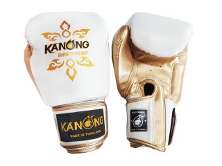 Kanong Boxhandschuhe : Thai Power Weiß und Gold