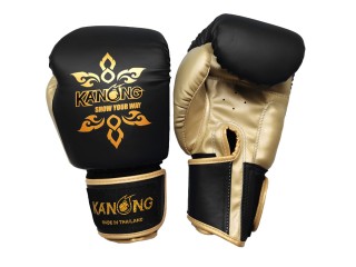 Kanong Boxhandschuhe für Kinder : Thai Power Schwarz/Gold