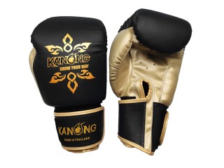 Kanong Boxhandschuhe für Kinder : Thai Power Schwarz und Gold