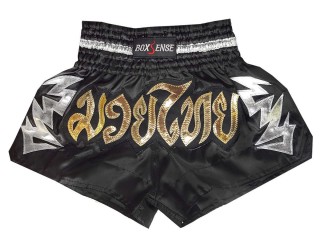 Boxsense Muay Thai Box-Shorts für Kinder : BXSKID-010-Schwarz