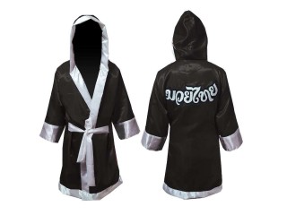 Kanong Boxerkostüm Boxermantel mit kapuze selber gestalten : Schwarz