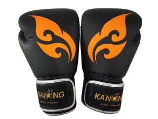 Kanong Mikrofaser-Boxhandschuhe : Thai-Wing-Schwarz