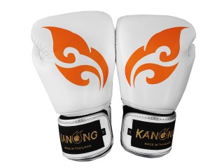 Kanong Mikrofaser-Boxhandschuhe : Thai-Wing-Weiß