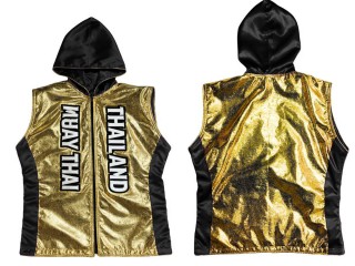 Kanong personalisierte Boxjacke mit Kapuze : KNHOD-004-Gold-Schwarz