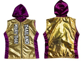 Kanong personalisierte Boxjacke mit Kapuze : KNHOD-004-Gold-Violett