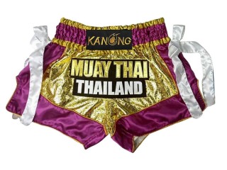 Kanong Kickboxen Hose : KNS-152-Gold-Violett