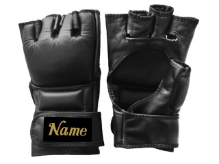 MMA handschuhe echtleder personalisiert : KNGCUST-MMA-Schwarz