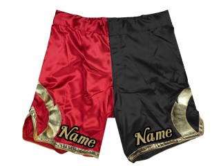 Personalisierte MMA Hose : Rot-Schwarz 