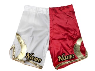 Personalisierte MMA Hose : Weiß-Rot