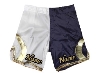 Personalisierte MMA Hose : Weiß-Marineblau