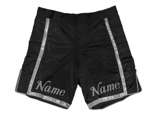 Personalisierte MMA Shorts : Schwarz-Silber