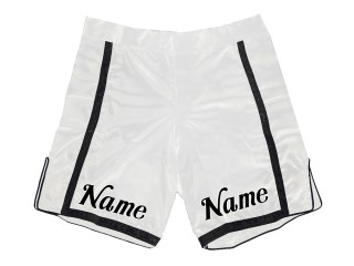 Personalisierte MMA Shorts : Weiß-Schwarz