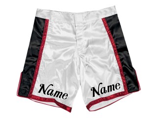 Personalisierte MMA Shorts : Weiß-Rot