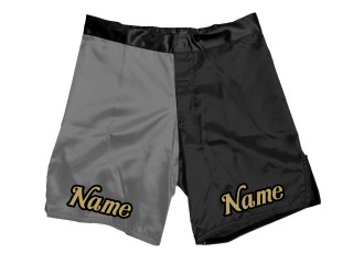 Personalisierte MMA Shorts : Grau-Schwarz
