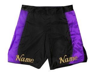 Personalisierte MMA Hose : Schwarz-Lila