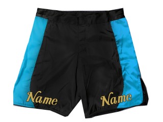 Personalisierte MMA Hose mit eigenen namen : Schwarz-Himmelblau