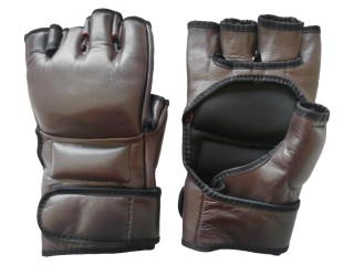 Personalisierte MMA Grappling Handschuhe mit Namen : Braun