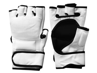 Personalisierte MMA Grappling Handschuhe mit Namen : Weiß