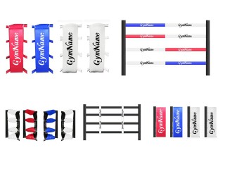 Personalisierte Boxring Abdeckungsset mit Ihrem eigenen Logo : Rot/Blau/Weiß