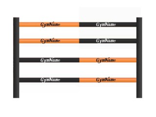 Personalisierte Boxring seile Abdeckung 4x4 m (16 Stück x 3 m) : Orange/Schwarz