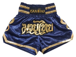 Boxsense Kinder-Box-Shorts für Boxen : KNS-121-Marinenblau