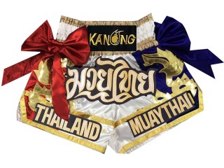 Kanong Kickbox-Shorts Kick-box Hosen : KNS-128-Weiß