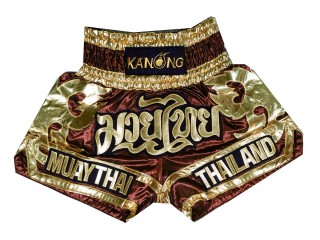 Kanong Kick box Hosen : KNS-136-Kastanienbraun